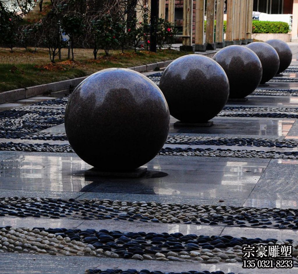 路障石球，市政園林阻車石，人車分離石頭擺件
