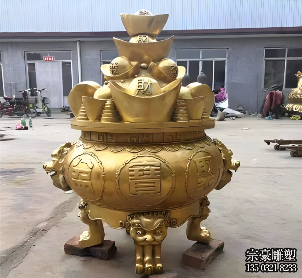 聚寶盆銅雕景觀雕塑擺件 聚寶盆銅雕景觀雕塑擺件