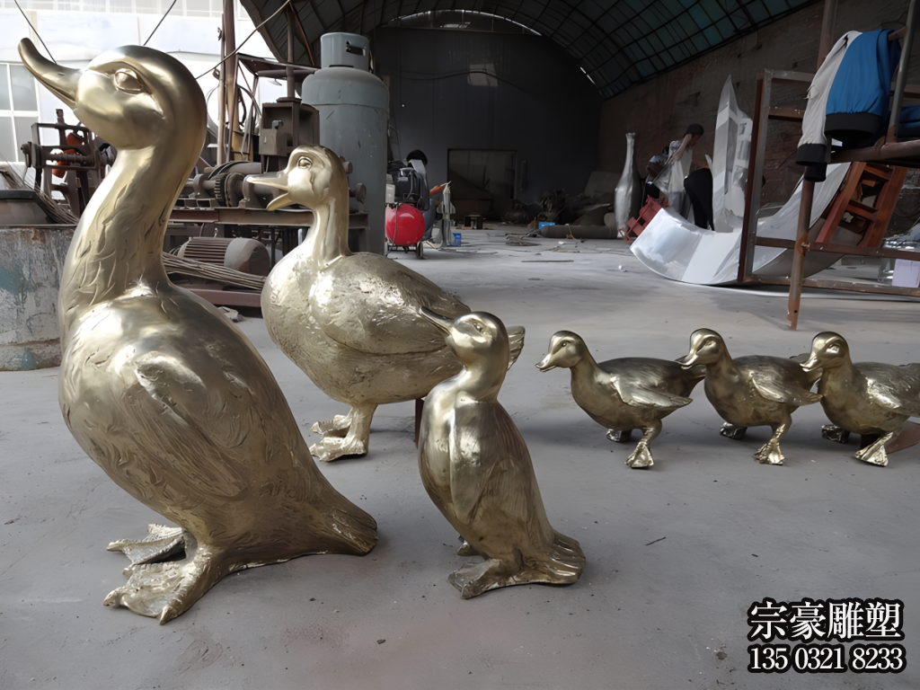 純銅鑄造銅雕鴨子雕塑擺件 純銅鑄造銅雕鴨子雕塑擺件