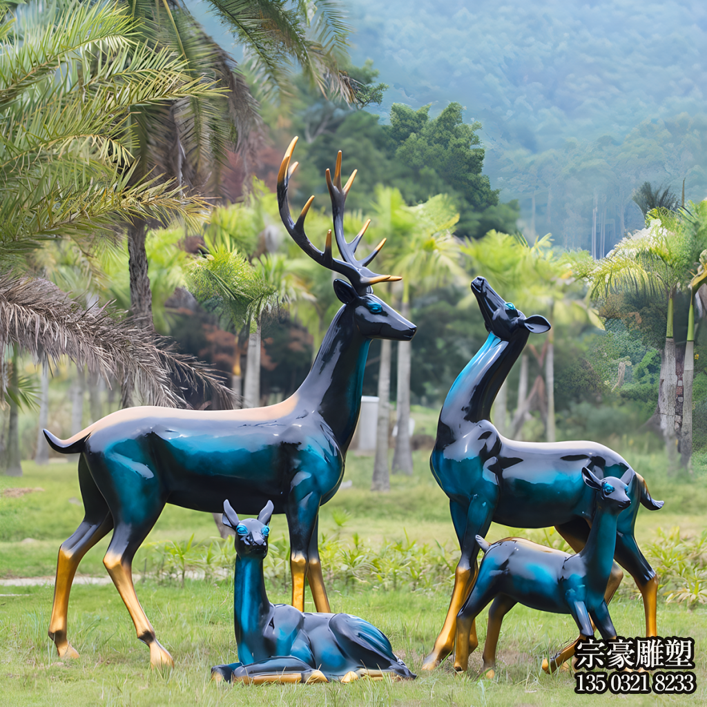 玻璃鋼彩繪梅花鹿草坪動(dòng)物雕塑擺件 玻璃鋼彩繪梅花鹿草坪動(dòng)物雕塑擺件