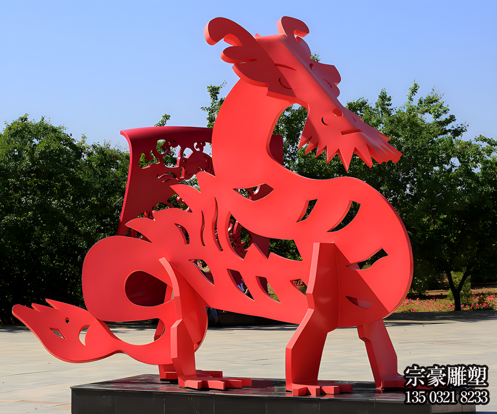 不銹鋼抽象剪影貔貅雕塑 不銹鋼抽象剪影貔貅雕塑