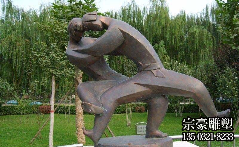 抽象鍛銅摔跤人物雕塑 抽象鍛銅摔跤人物雕塑