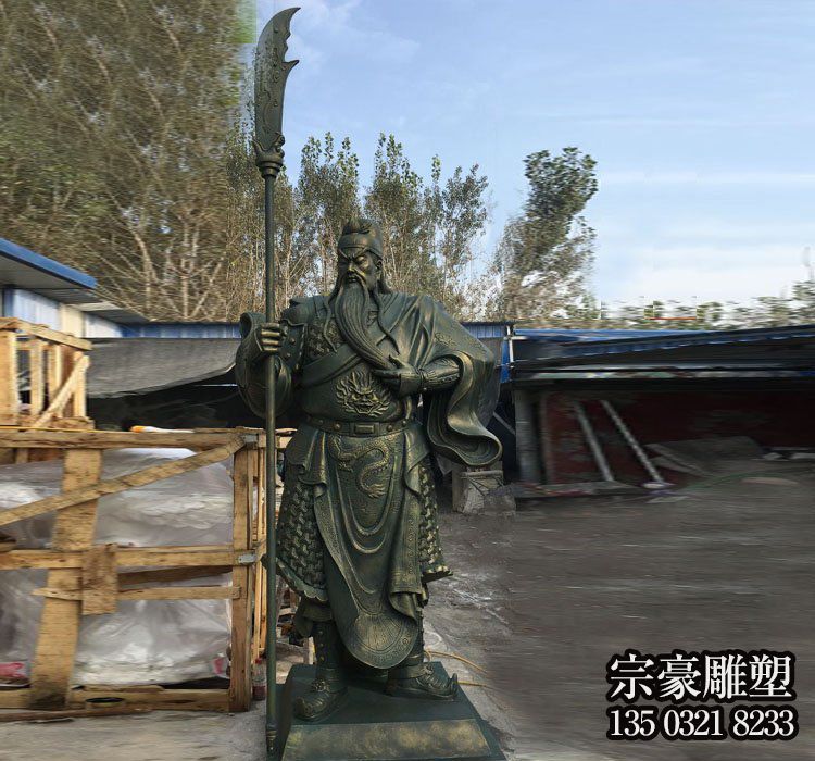 戶外景區(qū)不銹鋼仿銅關公雕塑 戶外景區(qū)不銹鋼仿銅關公雕塑