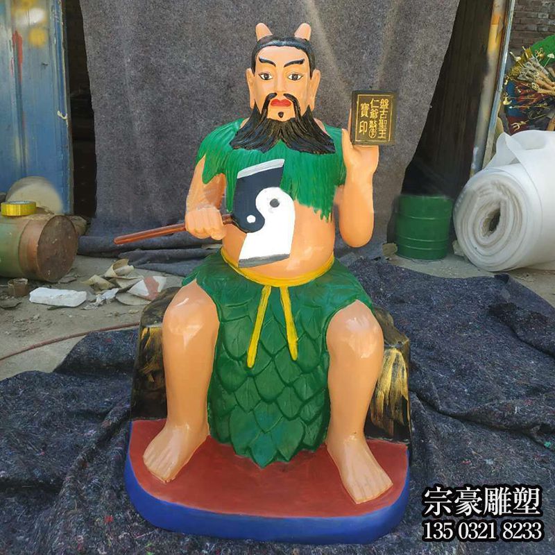 玻璃鋼彩繪神農(nóng)大帝塑像 玻璃鋼彩繪神農(nóng)大帝塑像