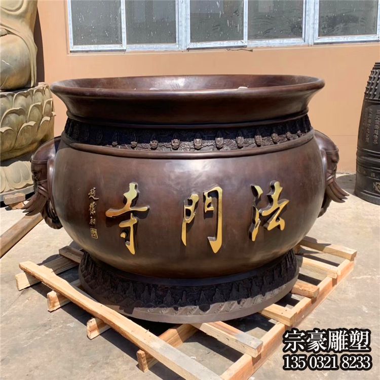 寺廟鑄銅水缸雕塑 寺廟鑄銅水缸雕塑