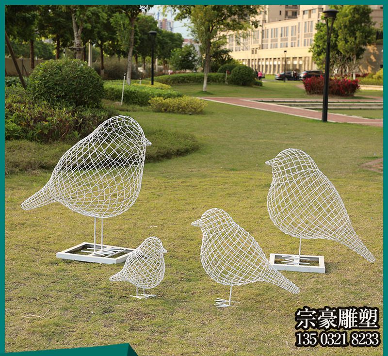 鐵藝編織鏤空小鳥雕塑擺件 鐵藝編織鏤空小鳥雕塑擺件